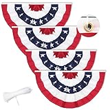 GOAUS 3x6 Ft American Bunting Flags with Grommets&Zip Ties, 4th July 250 Anniversary...