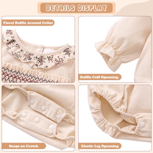 Baby Girl Clothes Long Sleeve Bubble Romper Spring Summer Toddler Girl Clothing with Bonnet3