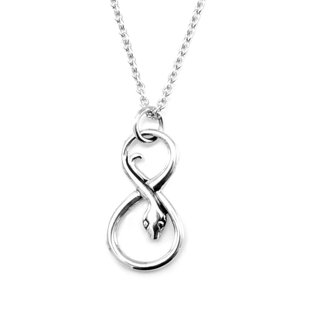 KEVIN N ANNA Sterling Silver Tiny Infinity Snake Charm Necklace, 18"