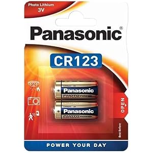 blister 2 piles lithium cr123a / cr17345 original panas.