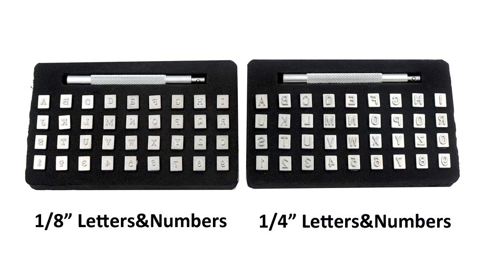DGOL 36pcs 1/4 inch Leather Craft Alphabet Letters Numbers Stamping Punch Tool Kit