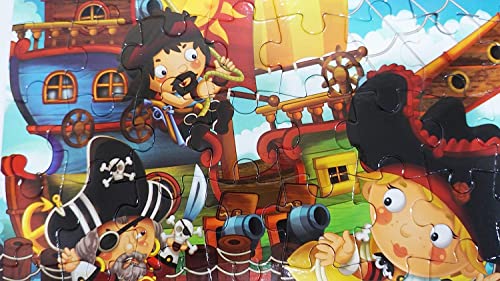 Image of MUREN Pirates Jigsaw Puzzle Game for Kids- Age of 5-12 Years Old- Educational and Fun Children Game-Child Learning & Creativity Game Fun Child Play (40 Pieces-Multicolor)