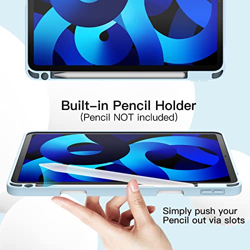 Image of JETech Cover Case for iPad Air 11-Inch M4 /M3 /M2 (2026 /2025 /2024), iPad Air 5 /4 (2022 /2020 5th /4th Generation 10.9-Inch) with Pencil Holder, Slim Tablet Cover with Soft TPU Back (Sky Blue)