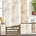 jinchan Floral Kitchen Curtains 24 Inch Linen Tier Curtains Farmhouse Cafe Half Window Drapes Over Sink Light Filtering for Living Room Laundry RV Rod Pocket 2 Panels Taupe on Beige