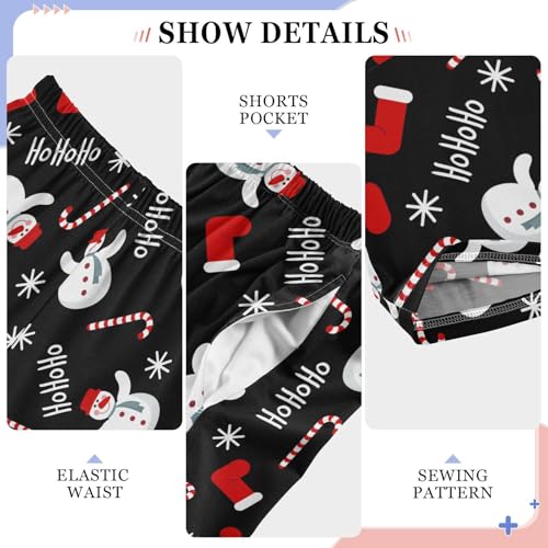 CaTaKu Boys Christmas Snowman Candy Pants for Boys Girls Wide Leg Sweatpants Kids Long Bottoms with Pockets Size 6-14Y4