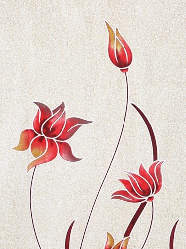 Image of Home Sizzler 1 Piece Stylized Tulip Grommet Polyester Window Curtain - 5 Feet, Maroon