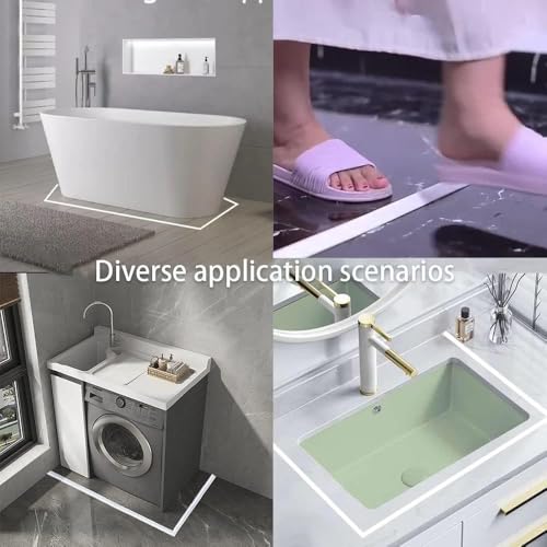 Barrière de douche 89,9 cm blanche pour séparation sèche et humide - 7