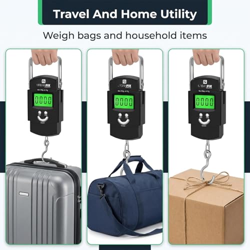 Image of Electronic 50Kgs Digital Luggage Weighing Scale - Black | Bag Weighing Scale for Luggage | Spring Balance | Weight Machine for Luggage
