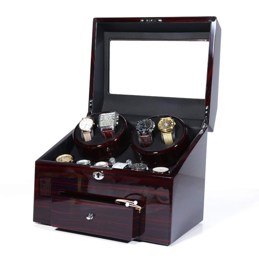 Uhrenbeweger Uhrenbeweger-Boxen Automatische Holz-Uhrenbeweger-Displaybox und extrem leiser Motor, für Automatikuhren 4 + 9 Aufbewahrungsboxen Spin Box Watch Box Needed