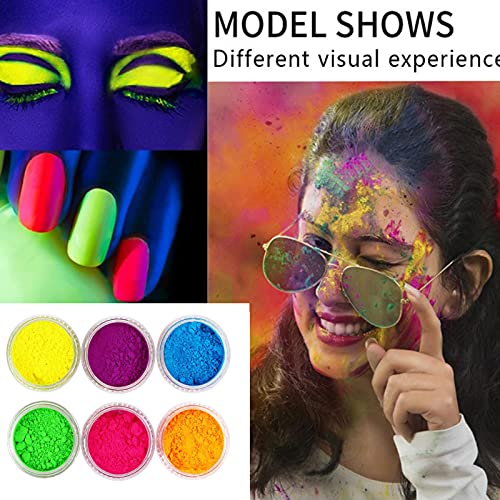 luminiu Pigment Nagel Pulver-6 Farb Fluoreszierende Farbe Nagelpigmente Neon Fluoreszierende Nagel Glitter Staub Nagel… – Bild 5