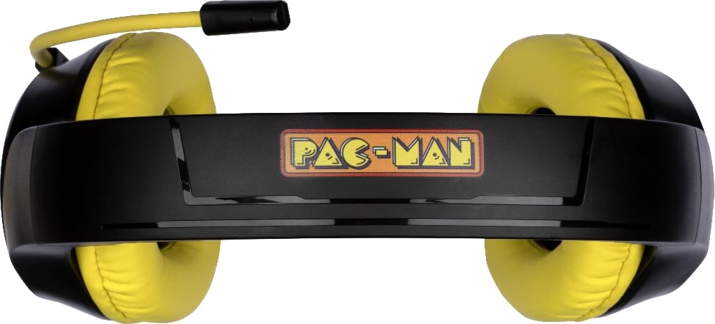 Konix Pac-Man Cuffie gaming circumaurali con cavo PC, PS5, Switch 2, Xbox Series X|S - Microfono 45° - Cavo 1,5 m - Jack 3,5 mm - Nero e giallo
