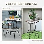 Outsunny Mosaik-Gartentisch rund Rot-Blau-Weiß