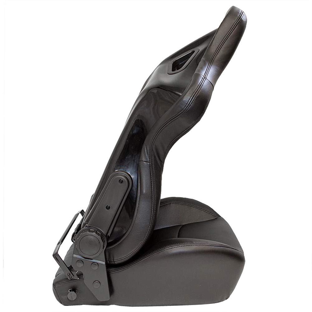 AUTO-STYLE Siège baquet 'BS2' - Simili Cuir Noir - Dossier réglable en polyester - incl. glissières