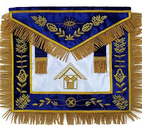 Tablier maçonnique passé maître bleu en satin pour vos tenues rituelles et cérémonies