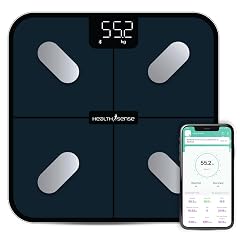 HealthSense Smart Weight Machine for Body Weight | BMI Weighing Scale & Bluetooth Fat Analyser for Home with 25 Body Parameters | Mobile App, LED Display, 100+ User Profiles, 1 Year Warranty | BS 181