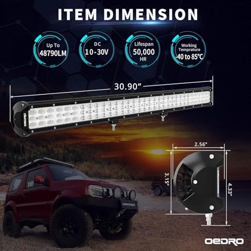 Image of OEDRO 32 Inch LED Light Bar Tri-Row with Wiring Harness