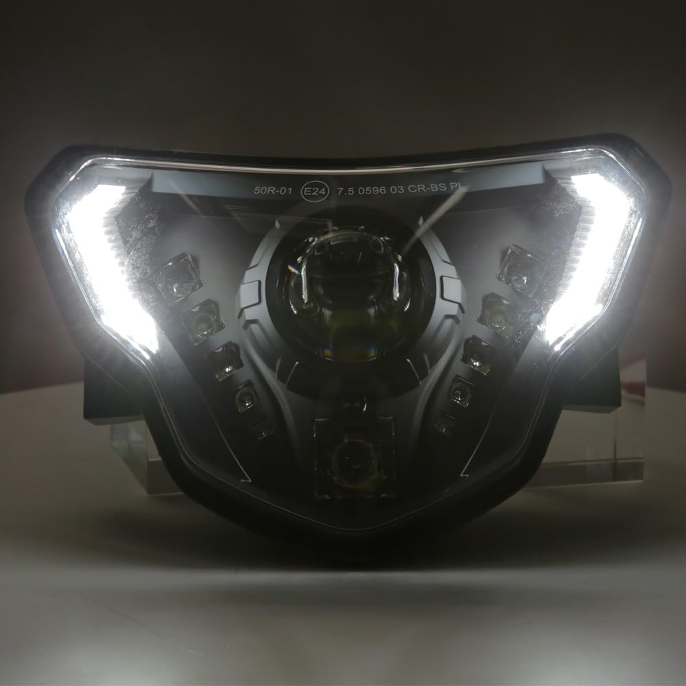 Reflektory motocyklowe Pasuje do Bmw G310GS G310R G 310 GS R 2016-2020 H4 żarówka reflektor z DRL reflektor motocyklowy LED reflektor Dirt Bike przednie światła