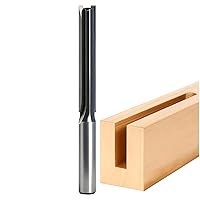 Vista 8 de Juego de brocas de enrutador extra largo de 2-1/2 pulgadas rectas, vástago de 1/2, broca de carburo de 2 flautas, para ranurado profundo de madera