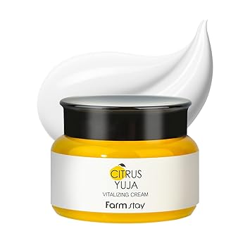 FARMSTAY Citrus Yuja Vitalizing Cream Vitamin C Facial Moisturizer with Niacinamide for Dry & Sensitive Skin, Skin Barrier Repairing & Wrinkle Care, Korean Skincare, for Women & Men 3.52 oz.