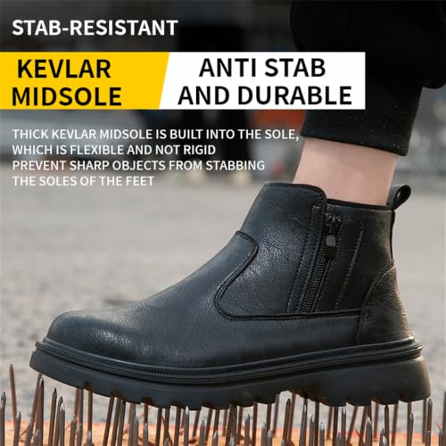 Image of Women's Steel Toe Boots Waterproof Lightweight Construction Safety Shoes | Durable, Comfortable,Puncture Resistant,Impact Resistant,Industrial Work Footwear