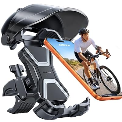 JOYROOM Bike Phone Holder Mount [Avoid Glare][Full Silicone Protection] Phone Mount for Electric Scooter Ebike Bicycle Handlebar iPhone Bike Accessories for Men Compatible Phone Under 4.7-7"