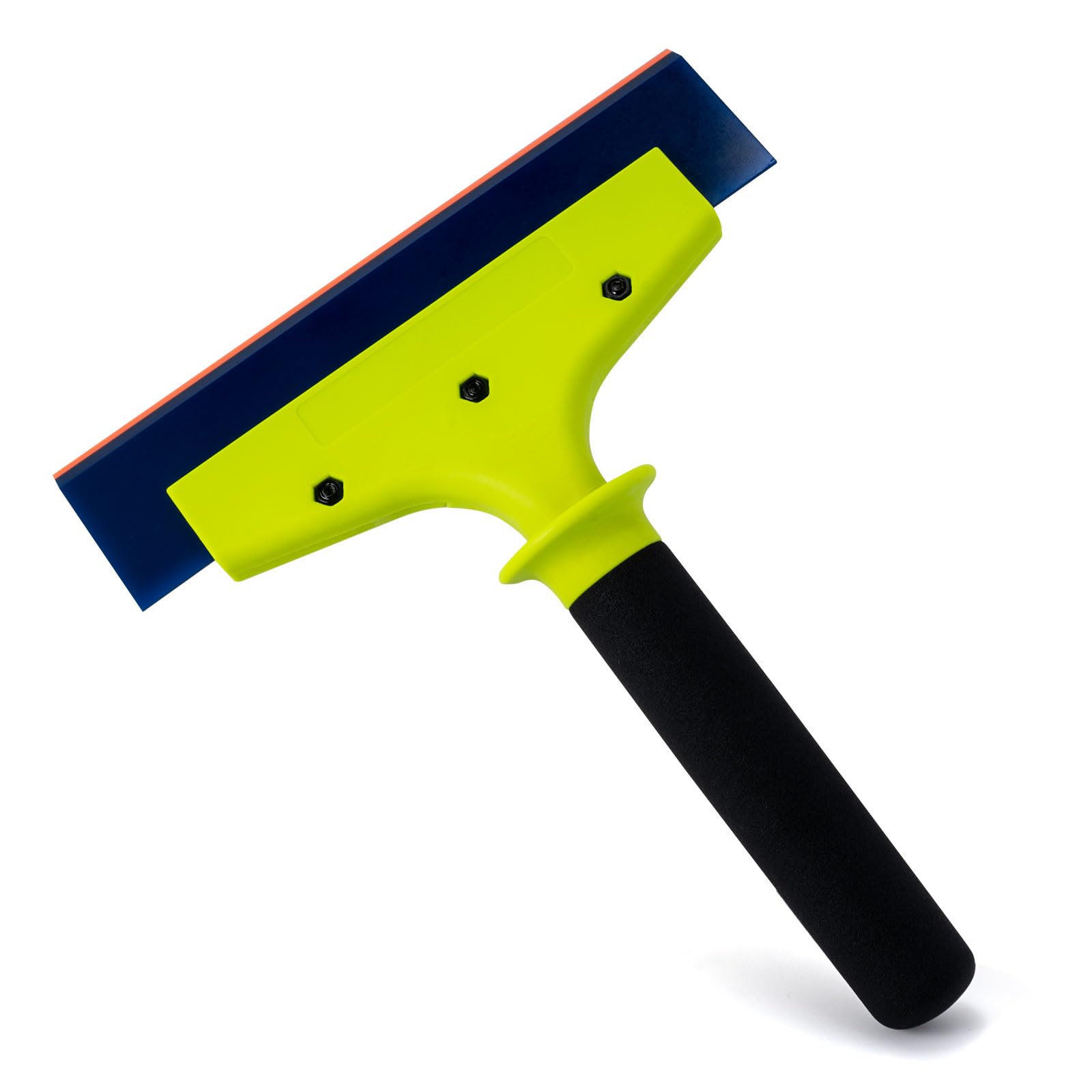 NEWISHTOOL Paquete de 2 escobillas de goma con mango de nailon para eliminación de agua, limpieza de vidrio, instalación PPF y aplicación de película de ventana (hoja de 8 pulgadas con mango largo)