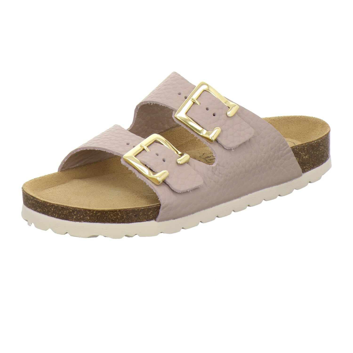 AFS-Schuhe 2110S, Modische Damen Pantoletten echt Leder, Sommer Sandalen mit großer Schnalle, Handmade in Germany