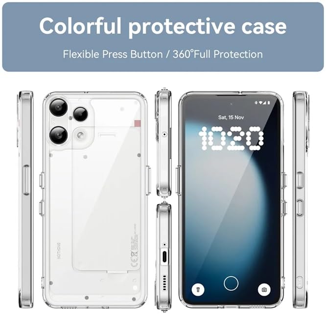 Image of REALCASE Nothing Phone 3A Lite Back Cover Case | Scratch Resistant Protective Crystal Clear Transparent | Bumper Back Cover Case for Nothing Phone 3A Lite 5G