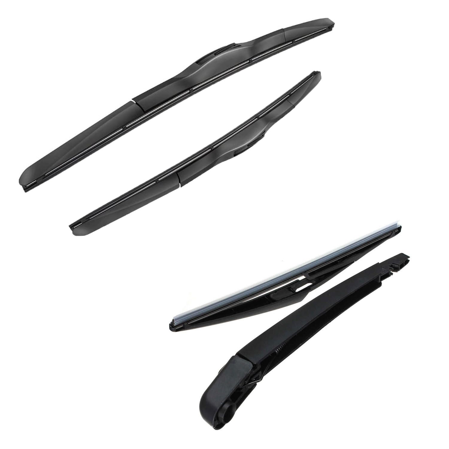 Oshotto Frameless (O.E.M Type) Front and Rear Wiper Blades combo Compatible with Jeep Compass (24" / 18")-image-5