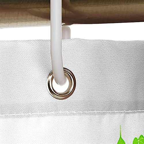 Rideau de douche polyester arbre vert de qualité supérieure avec crochets