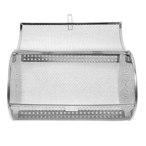 CLISPEED Jaula de horno para asador, 180 x 300 mm, cesta de parrilla de acero inoxidable para horno eléctrico, barbacoa, tuercas, herramienta de asado, adecuada para barbacoa al aire libre y cocina