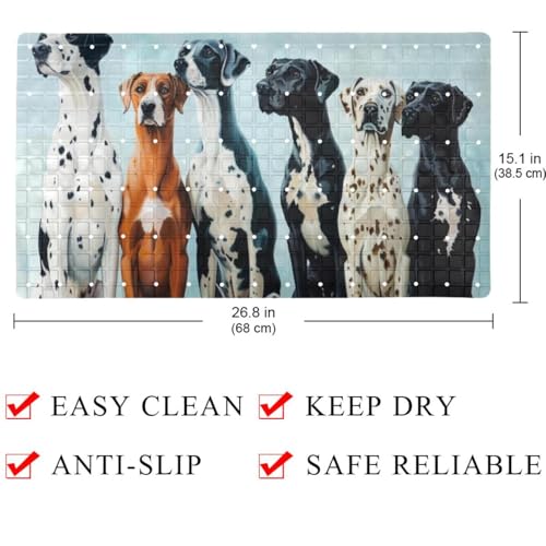 Tapis de bain antidérapant de qualité supérieure Fun Queue Up, modèle extra long