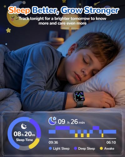 BANLVS Kids' Smart Watch w/ Fitness Tracker, Puzzle Games & 100+ Sports Modes (Black) - image 2