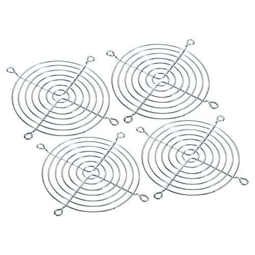 PATIKIL 100mm Fan Finger Grill, 4 Pack Metal Grill Protector Guard for 110X110mm Fan Protective Cover DIY, Silver