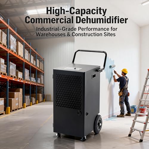Kalopsia Commercial Dehumidifier with Pump Drainage: High Efficiency 90L/Day Large Area Coverage 300㎡ Auto Humidity Control for Large Spaces Warehouse Basement Industrial Use - Image 7