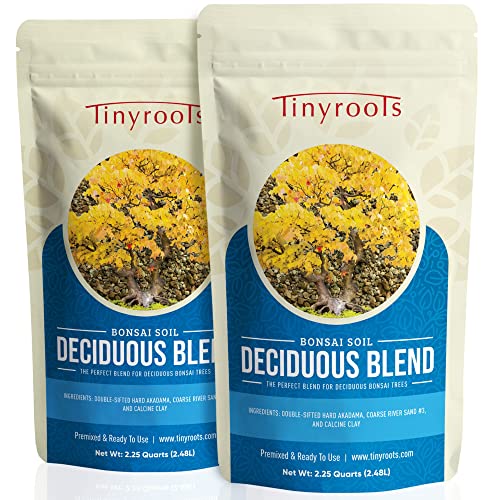 Deciduous Blend Bonsai Soil - Tinyroots Organic Bonsai Dirt Formulated for Japanese Maple, Hornbean...