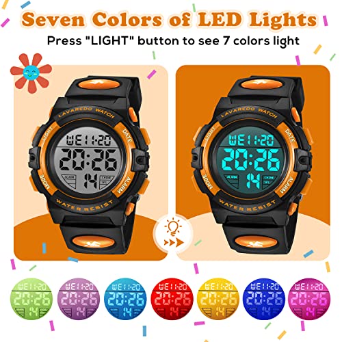 Image of Kids Watch,Boys Watch for 3-15 Year Old Boys,Digital Sport Outdoor Multifunctional Chronograph LED 50 M Waterproof Alarm Calendar Analog Watch for Children with Silicone Band,Kids Gift