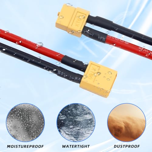 3 Pairs XT60 Plug Connector Female and Male Adapter with 14AWG Silicon Wire for RC Lipo Battery Cable Drone Car Boat
