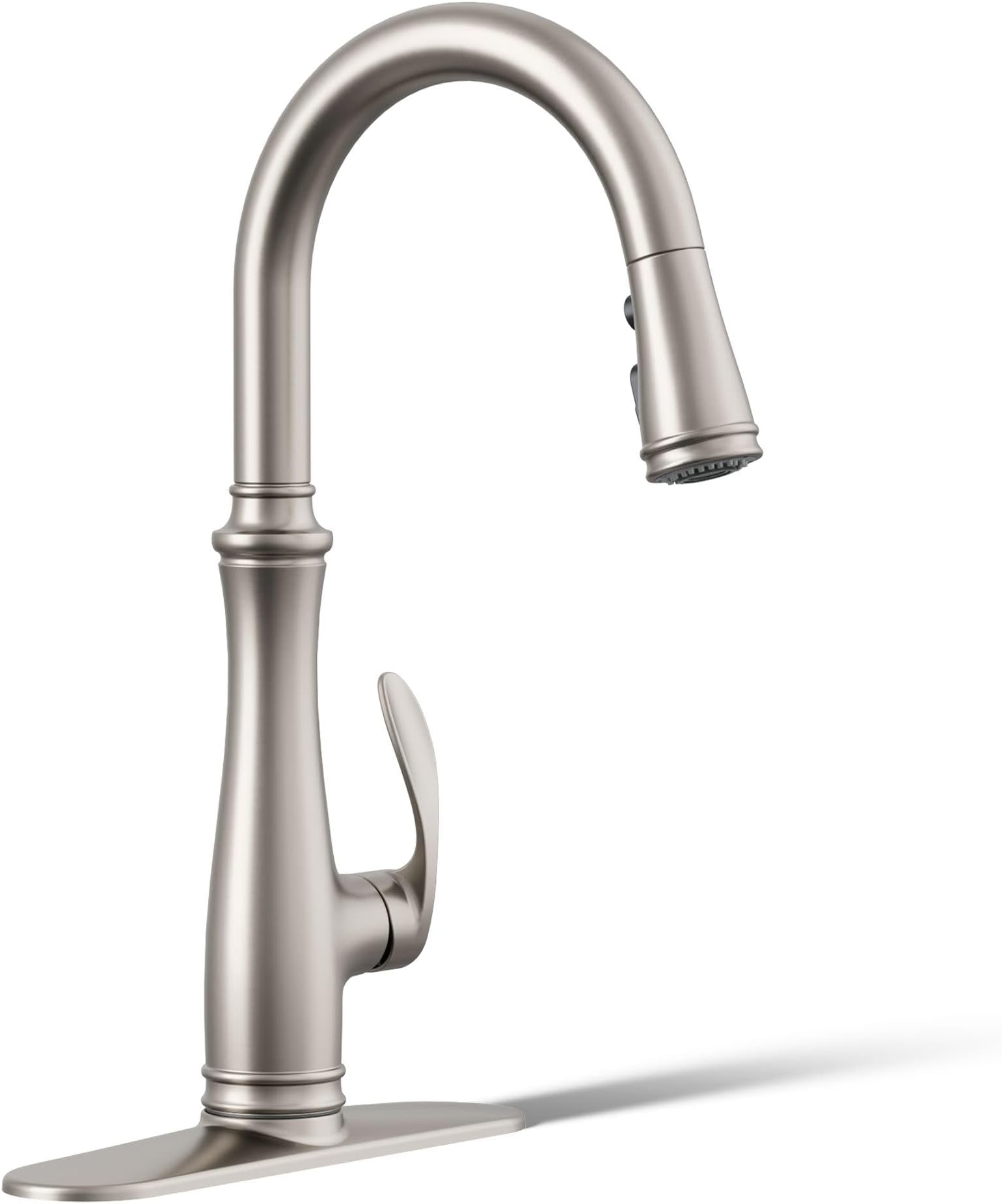 K-560-VS Bellera Pull Down Kitchen Sink Faucets, Kitchen Faucets with Pull Down Sprayer, 3-Spray, Vibrant Stainless