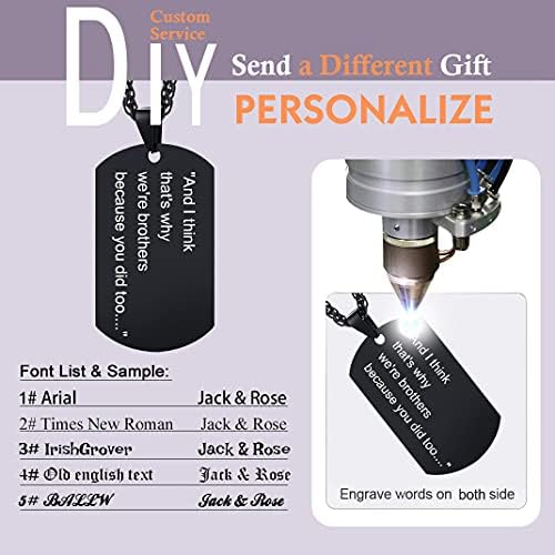 VNOX Army Card Identity Necklace Gift for him Dog Tag Necklace,Boyfriend, Husband, dad Birthday, Anniversary, End of Term Thank You Teacher School Leaving, Fathers Day