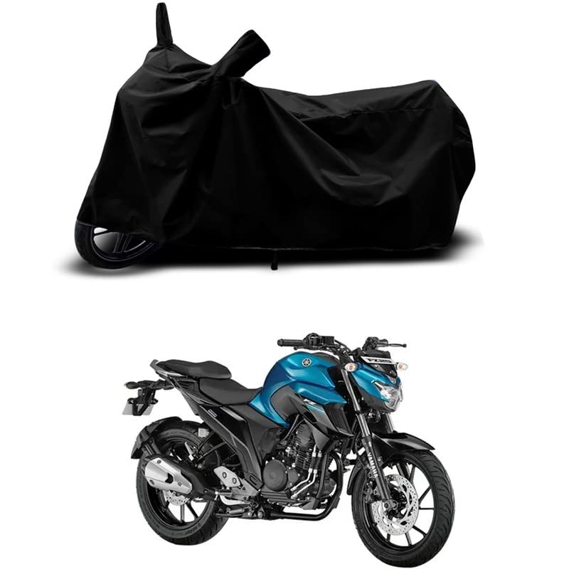 Image of 100% Scratchproof /UV-Rays /Heat Protection /Birds Dropping /Water Resistant /Dust Proof /Waterproof /Full Bike Scooty Two Wheeler Body Cover Compatible for FZS 25 All Varients[Black]