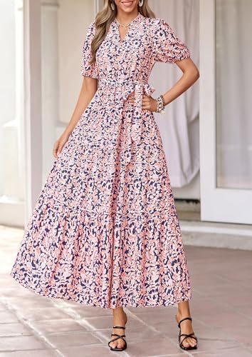 Image of PRETTYGARDEN Women's Summer Boho Floral Maxi Dresses