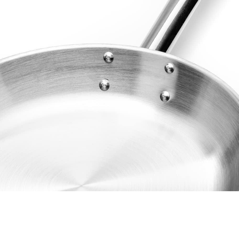 Poêle à Frire | Diamètre ⌀ 32 cm | Acier inoxydable | Acier satiné | Convient aux tables de cuisson à induction, à gaz et électriques | Résistant aux rayures | Lavable au lave-vaisselle
