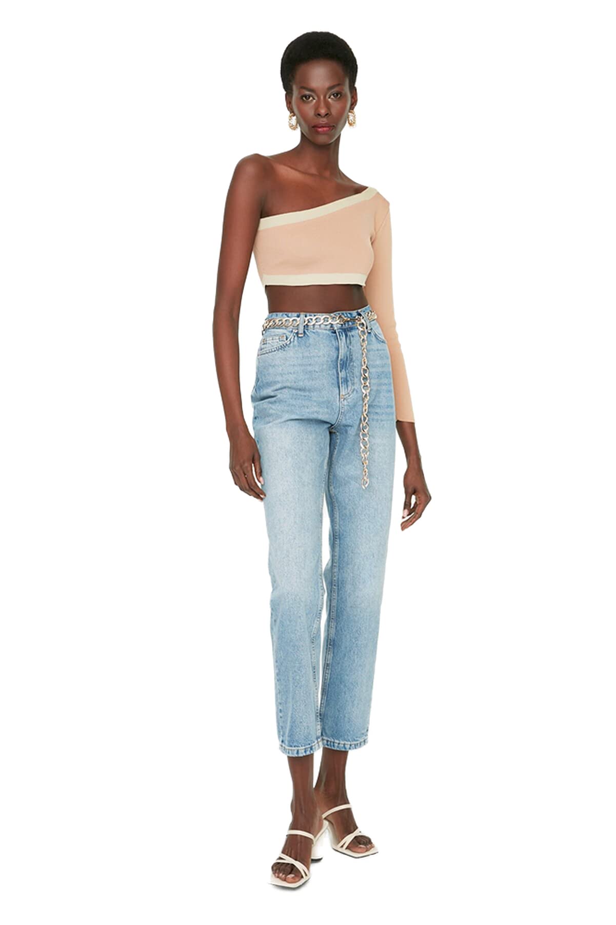 TrendyolWomen's Blue High Waist Bootcut Jeans