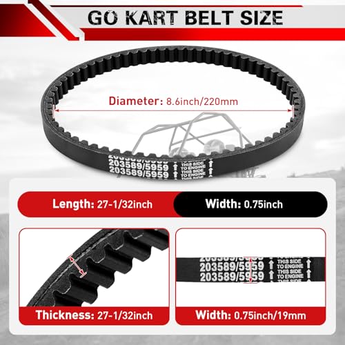 Image of 3 Pcs 30 Series Torque Converter Belt for Coleman KT196 CK196 CT200U BT200X 196cc 212cc Engine Mini Bike Go Kart, 203589 /5959 Go Kart Belt Replacement for Manco 5959 Comet 203589A Murray 12-8487