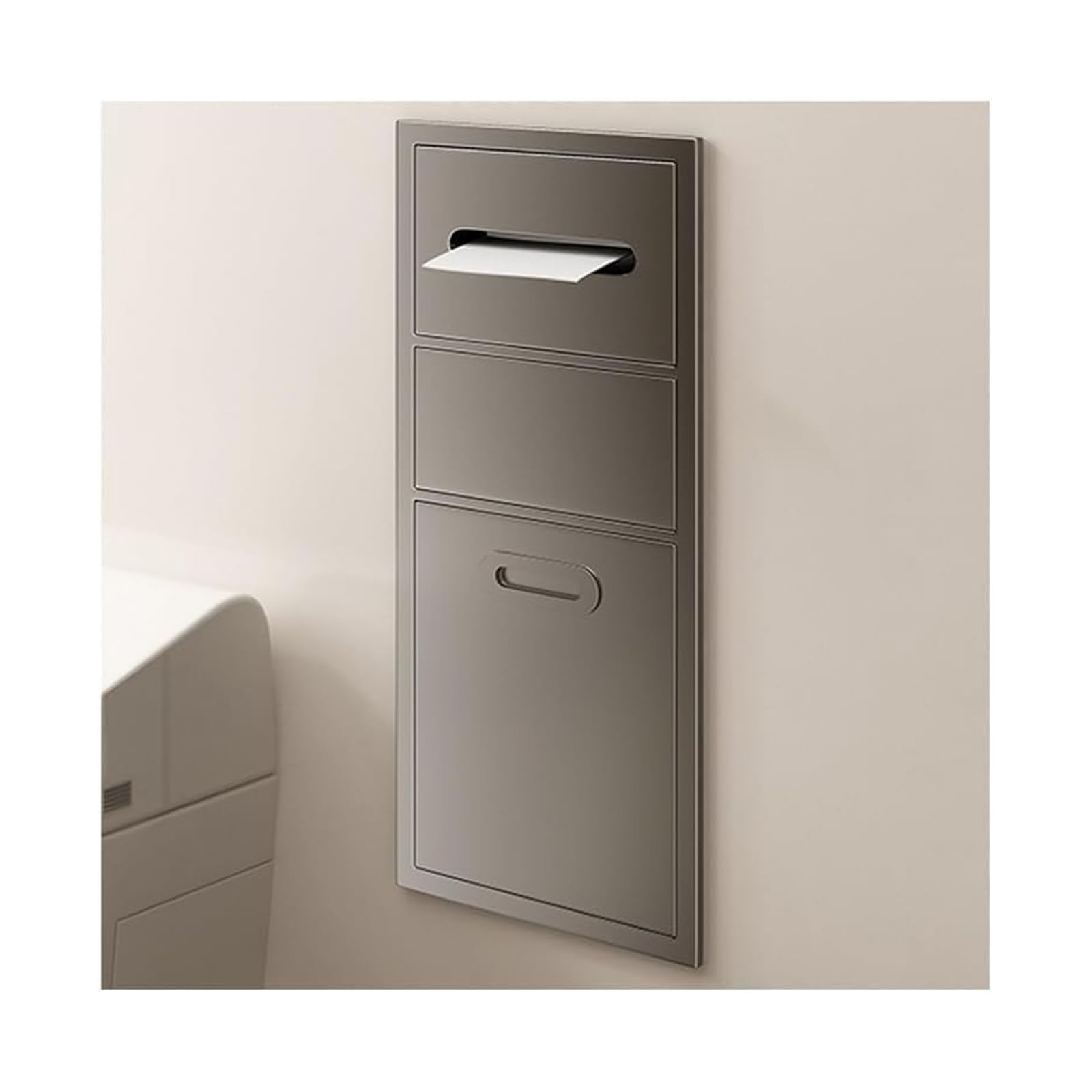 Essuie Main Distributeur de serviettes en papier encastré en acier inoxydable/réceptacle à déchets Distributeur commercial d'essuie-mains avec poubelle Distributeur de papier toilette Niche Hôtels