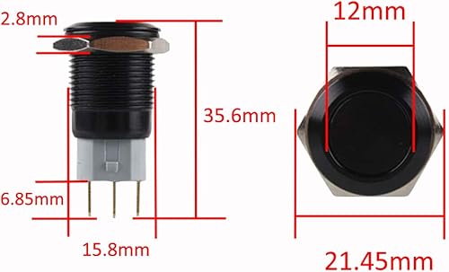 Miniatura 6 de Conexión a corriente con interruptor a botón con luz LED E Support de metal con forma ojo de ángel para autos de 16mm 12V 3A, Verde