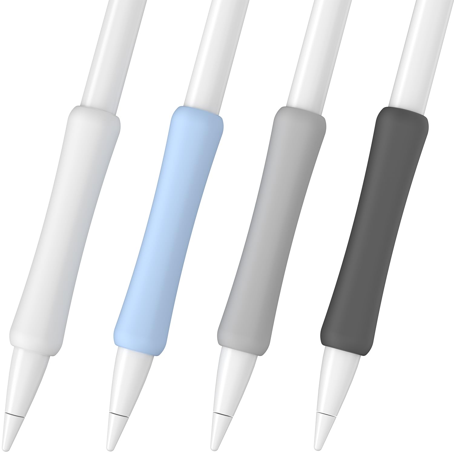 FAFALITHIC 4 Pack Silicone Grip Compatible with Apple Pencil 1st Generation Ergonomic iPencil Grip Holder Comfortable Writing & Precise Control (White/Blue/Gray/Black)-image-17