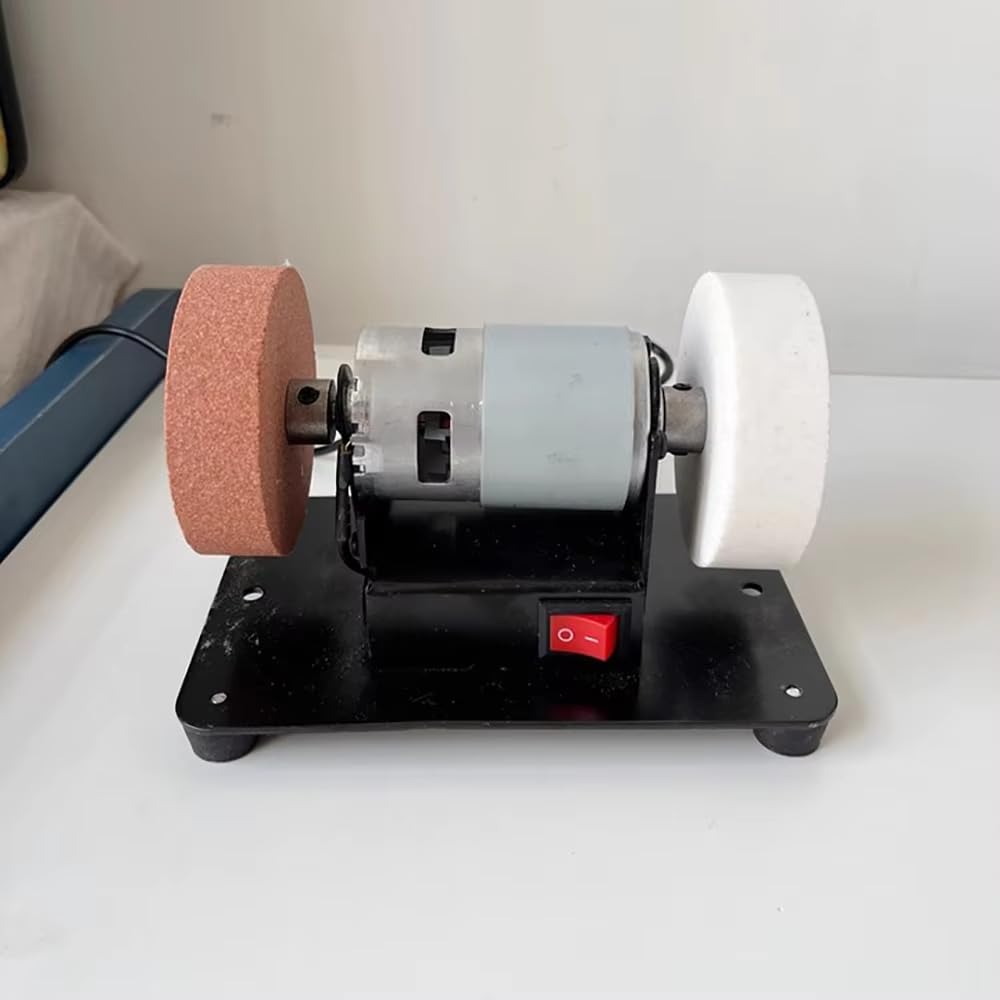 Toplionace Mini Amoladora Eléctrica - Amoladora de Banco Multifunción de 100W para Afilar, Pulir y Eliminar óxido