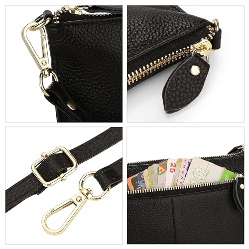 Image of Uromee Wristlet Wallet Clutch Purses for Women Genuine Leather Crossbody Bag Handbag with Detachable Shoulder Chain